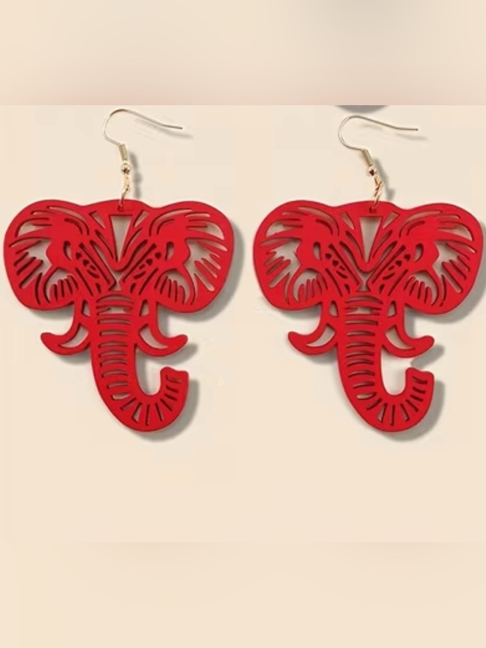 Red Elephant Drop Earrings - Women's Fashion Accessories